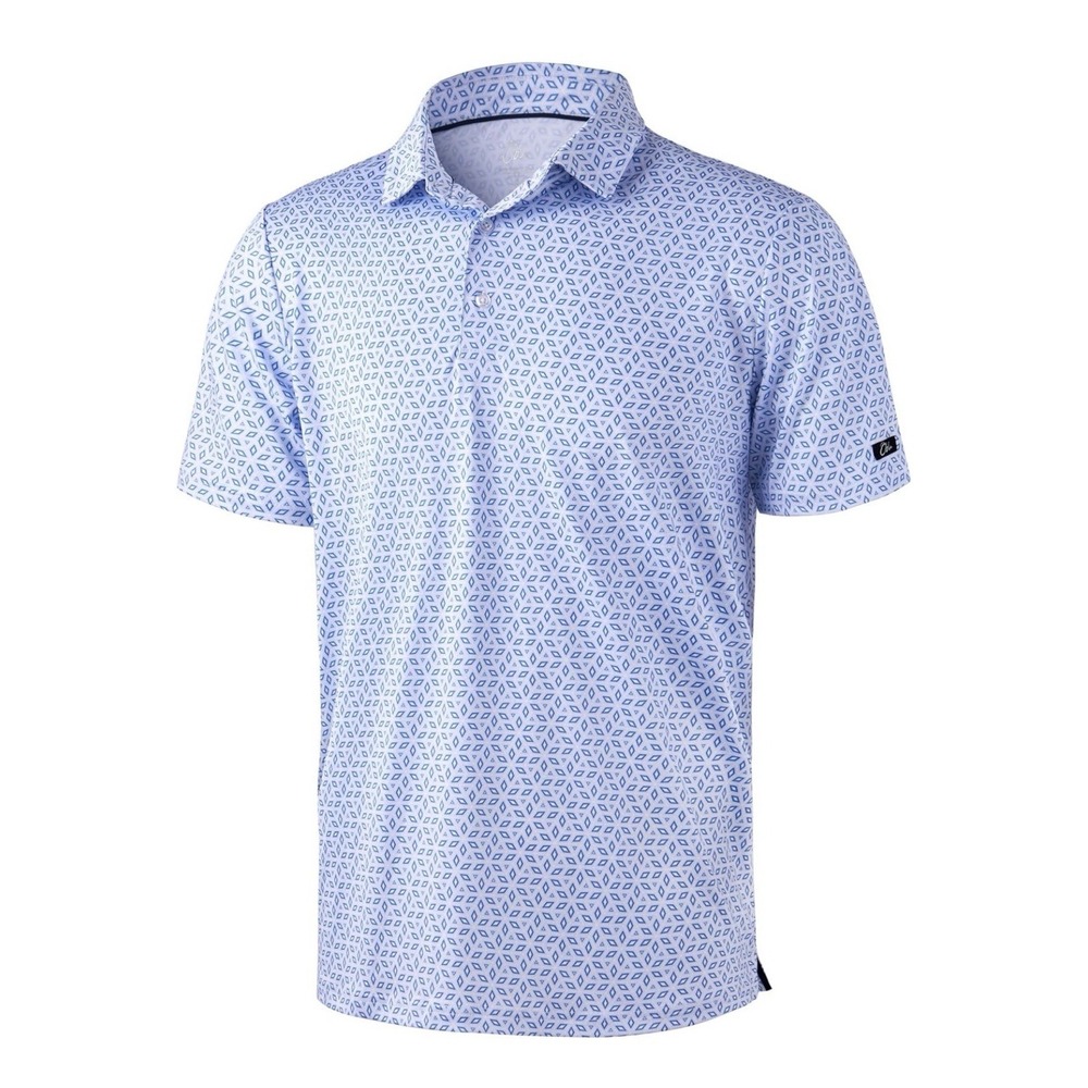 Obla Men's Golf Polo Shirts Print Short Sleeve Dry Fit Collared Shirt Large